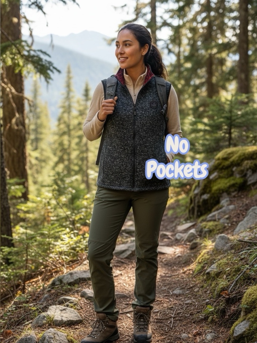 CANADA WEATHER GEAR Grey Women’s Vest with Red Inner Collar  Large